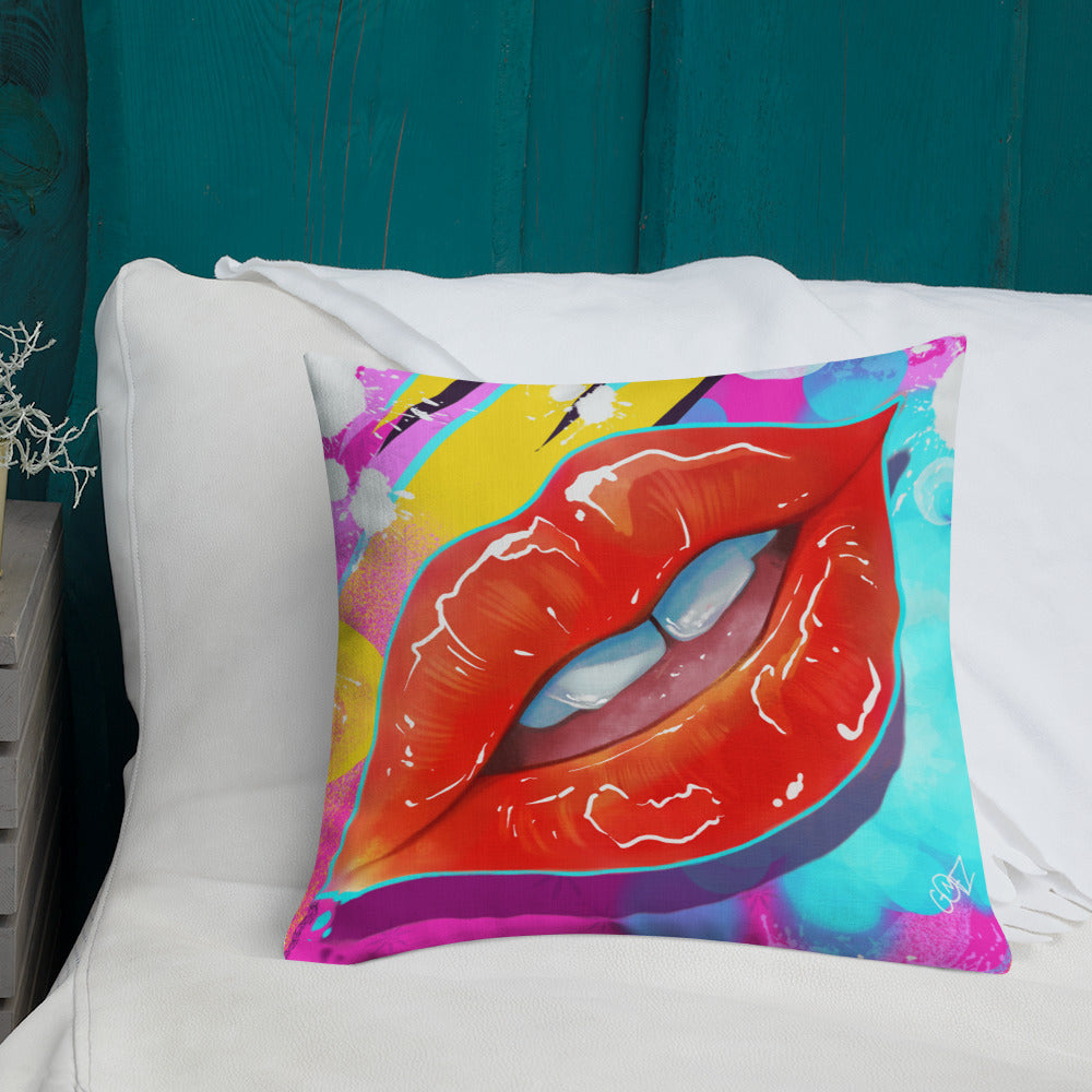 First Kiss - Double sided design - Premium Pillow