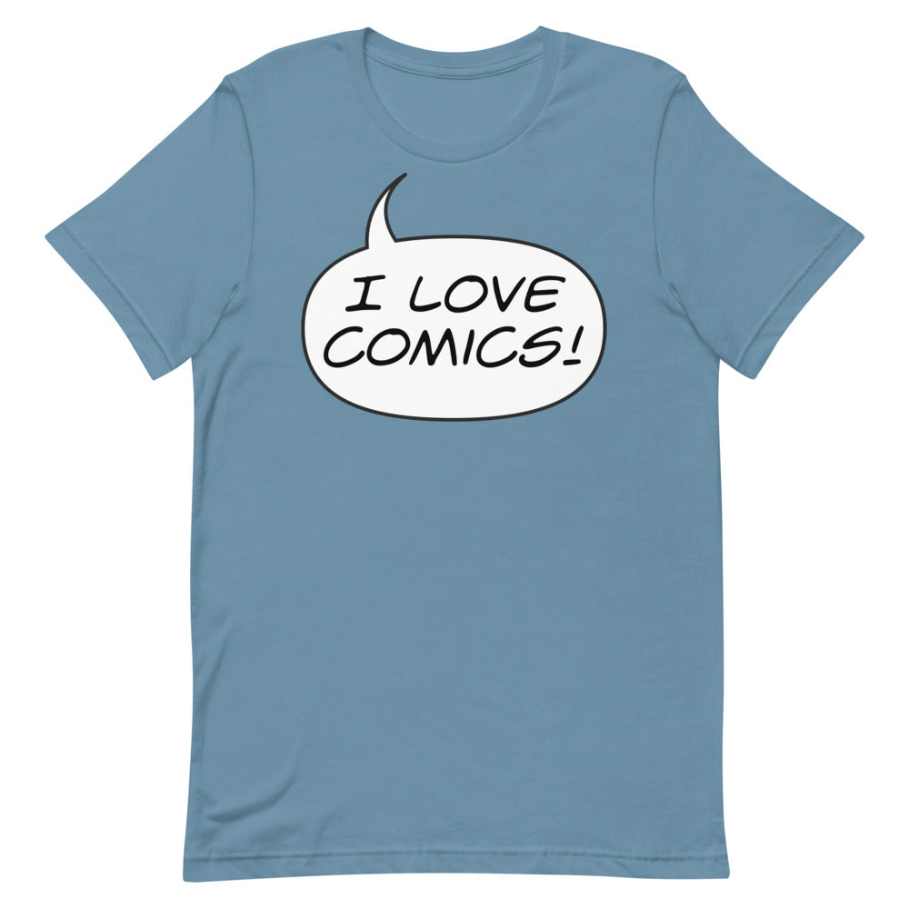 "I LOVE COMICS!" Short-Sleeve Unisex T-Shirt